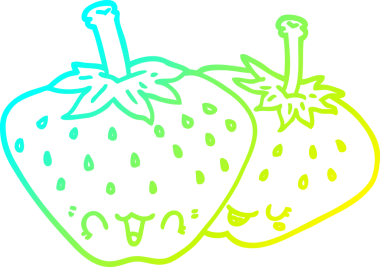 Bir insanın çizdiği çilek çizgi filminin soğuk gradyan çizgisi.