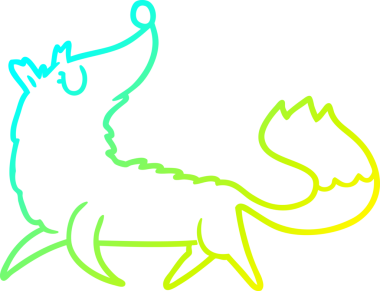 Bir insan tarafından çizilmiş bir tilki çizgi çizimi.