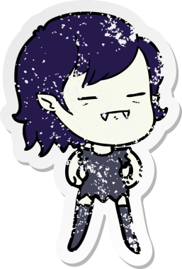 Bir insan tarafından çizilmiş ölümsüz vampir bir kızın sıkıntılı çıkartması.