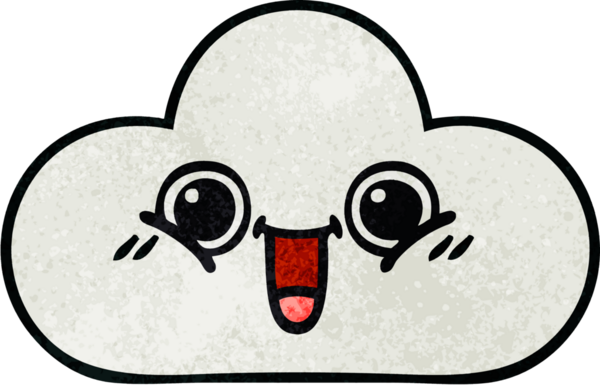 Bir insan tarafından çizilmiş eski grunge desenli bir bulut.