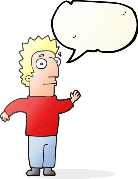 Bir insan tarafından çizilmiş serbest konuşma balonu karikatür adamı