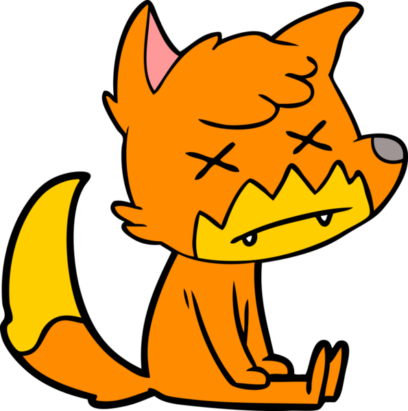 Bir insan tarafından çizilmiş ölü tilki çizgi filmi