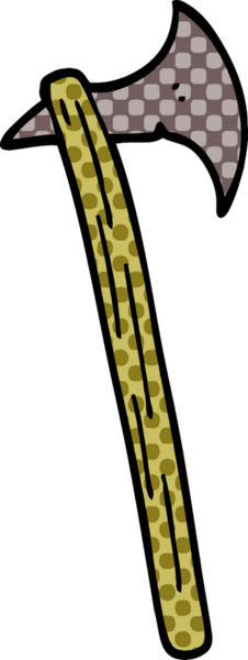 Bir insan tarafından çizilmiş uzun balta karalaması.