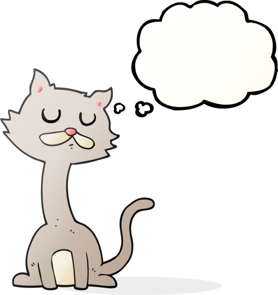 Bir insan tarafından çizilmiş serbest çizim baloncuk çizgi film kedisi.