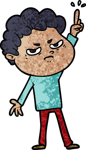 Bir insan tarafından çizilmiş kızgın bir adam.