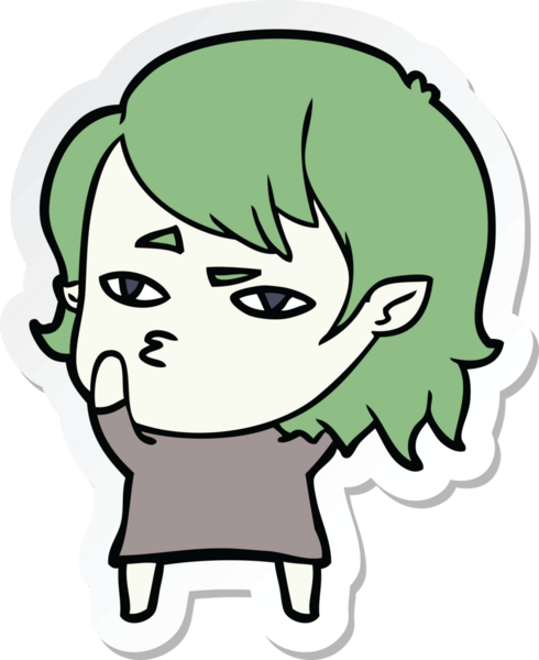 Bir insan tarafından çizilmiş vampir bir kızın çıkartması.