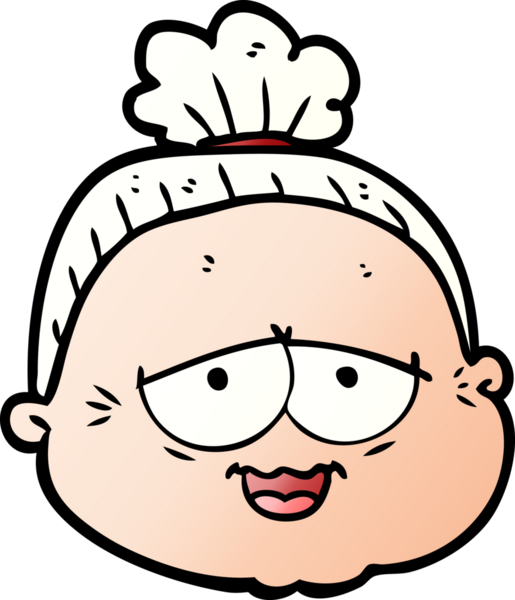 Bir insan tarafından çizilmiş yaşlı bir kadın.