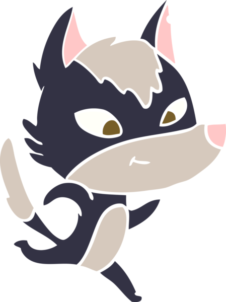 Bir insan tarafından çizilmiş düz renkli çizgi film kurdu.