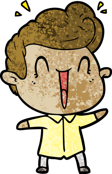 Bir insan tarafından çizilmiş heyecanlı bir çizgi film.