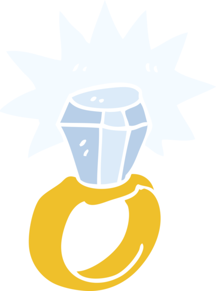 Bir insan tarafından çizilmiş elmas yüzüğün düz renk çizimi