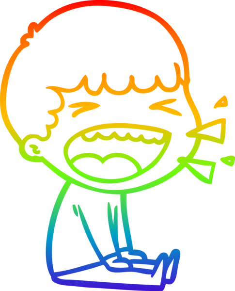 Gökkuşağının gradyan çizimi bir insan tarafından çizilmiş gülen bir adamın çizimi.