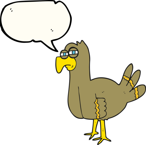 Bir insan tarafından çizilmiş serbest konuşma balonu karikatür kuşu