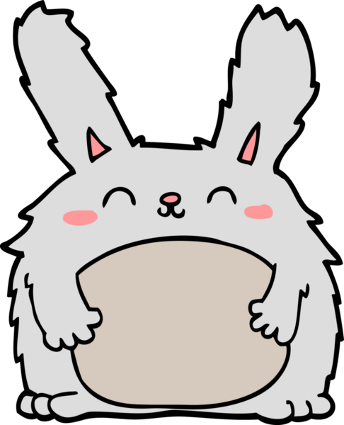 Bir insan tarafından çizilmiş kürklü tavşan çizgi filmi.