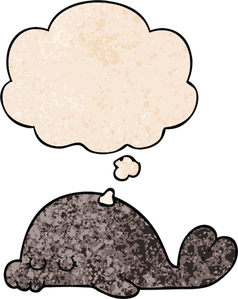 Bir insan tarafından çizilmiş grunge desen biçiminde düşünce baloncuğu olan çizgi film mührü