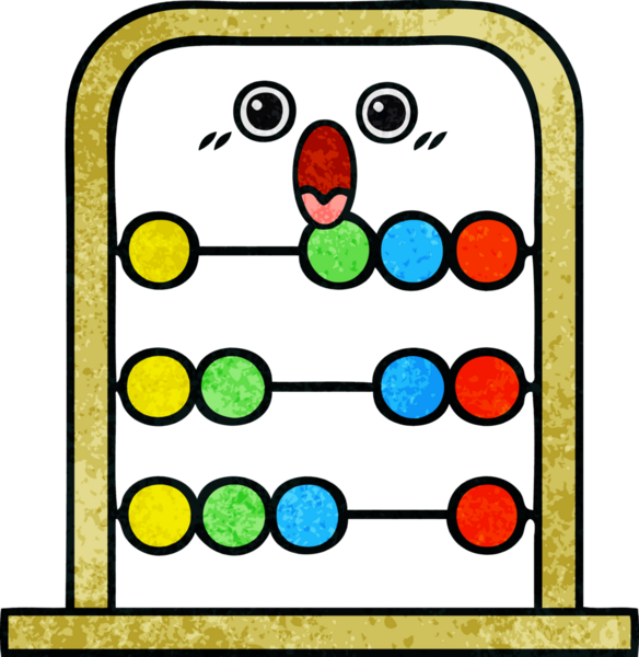 Bir insan tarafından çizilmiş abaküsün retro grunge desen karikatürü.