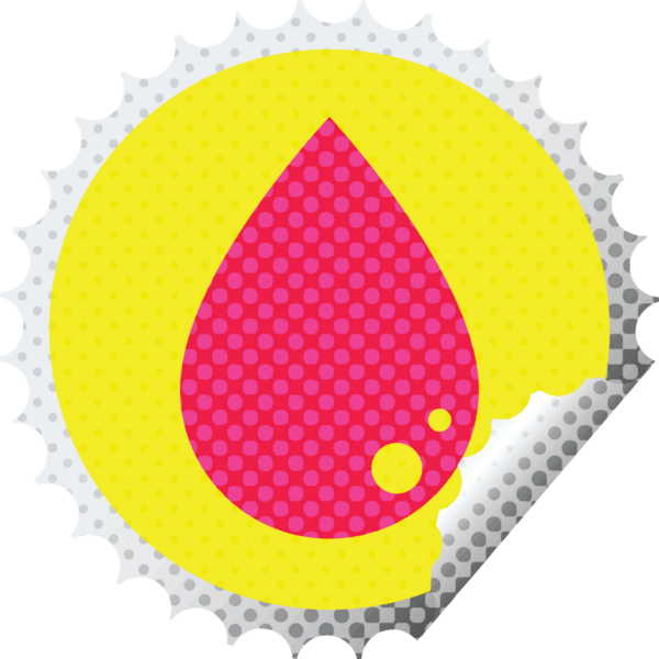 Kan damlası grafiksel vektör dairesel soyma etiketi bir insan tarafından çizildi