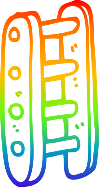 gökkuşağı gradyan çizgi çizimi bir insan tarafından çizilmiş uzun bir merdiven