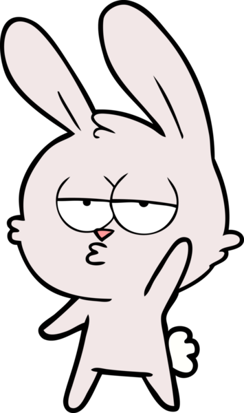 Bir insan tarafından çizilmiş şirin çizgi film tavşanı.