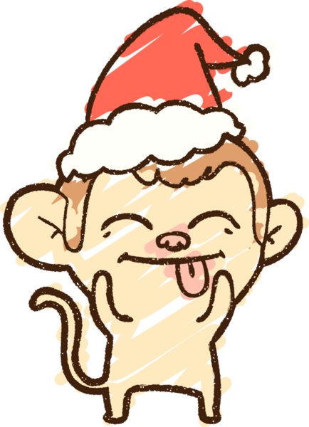 Bir insan tarafından çizilen Noel Maymun Tebeşiri