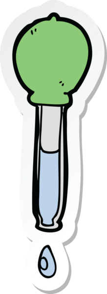 Bir insan tarafından çizilmiş bir karikatür pipetinin çıkartması.