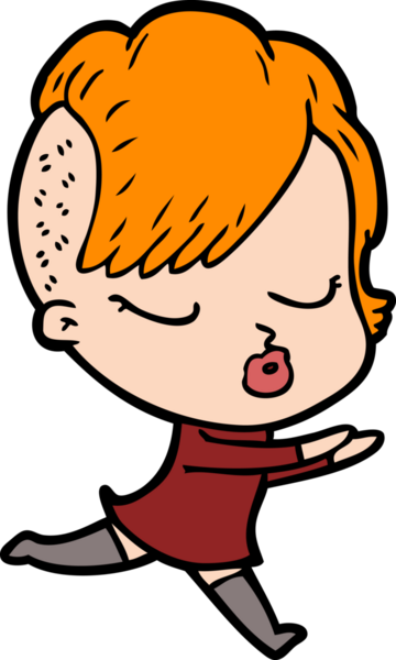 Bir insan tarafından çizilmiş güzel hippi kız.