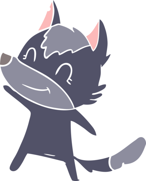 Bir insan tarafından çizilmiş düz renkli çizgi film kurdu.