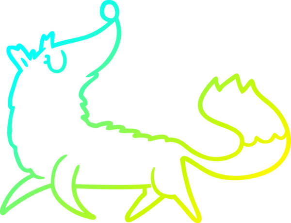 Bir insan tarafından çizilmiş bir tilki çizgi çizimi.