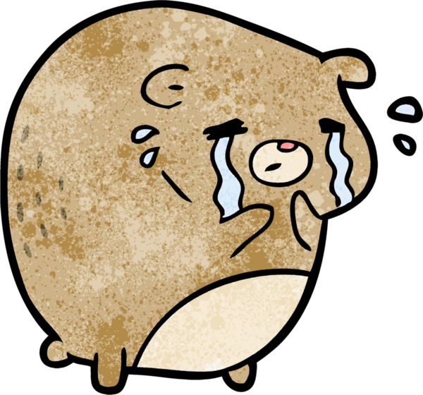 Bir insan tarafından çizilmiş ağlayan ayı.