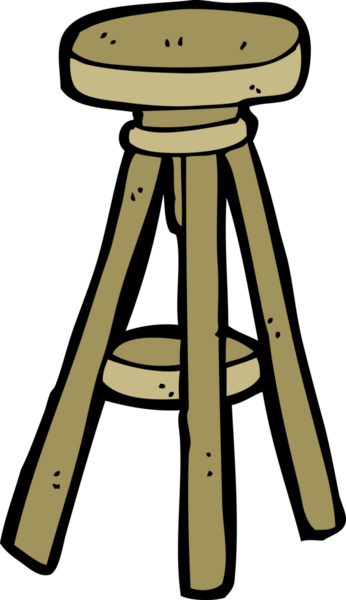 bir insan tarafından çizilmiş bir tabure.