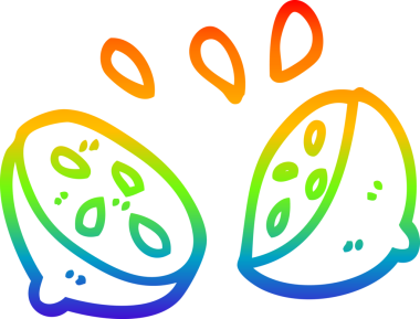 Gökkuşağı gradyan çizgi çizimi Bir insan tarafından çizilmiş yarım kireç