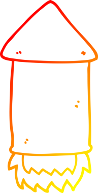 Bir insan tarafından çizilen çizgi roketin sıcak gradyan çizgisi