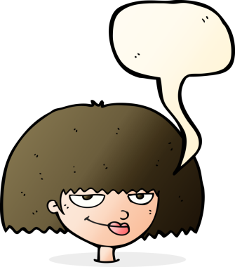 Bir insan tarafından çizilmiş kaba kadın yüzü.