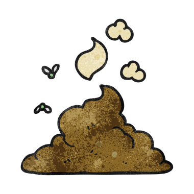 Bir insan tarafından çizilmiş el yapımı karikatür buharlı kaka yığını.