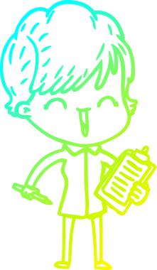 Bir insan tarafından çizilmiş gülen bir karikatür çizimi.