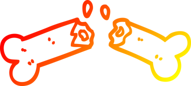 Bir insan tarafından çizilen kırık bir karikatürün sıcak gradyan çizimi