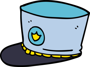 Bir insan tarafından çizilmiş karikatür bandı şapkası.