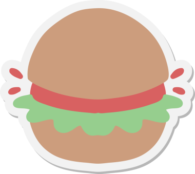 Bir insan tarafından çizilmiş hamburger etiketi.