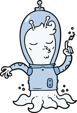 Bir insan tarafından çizilmiş uzaylı çizgi filmi.