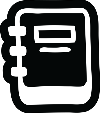 bir insan tarafından çizilmiş bir kitap simgesi