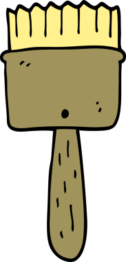 Bir insan tarafından çizilmiş karikatür fırçası.