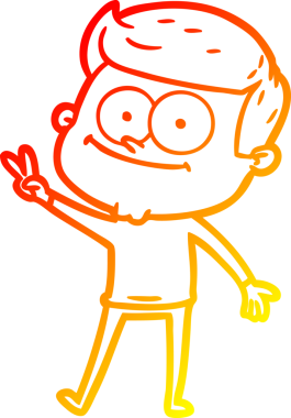 Bir insan tarafından çizilmiş mutlu bir adamın çizgi çizimi.