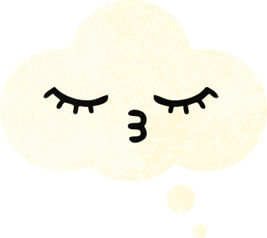 Bir insan tarafından çizilen düşünce baloncuğunun retro çizim tarzı karikatürü