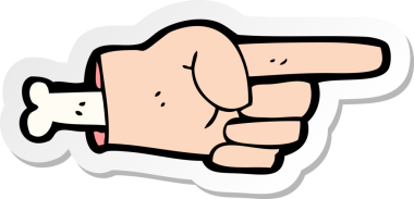 Bir insan tarafından çizilmiş bir el sembolünün çıkartması.