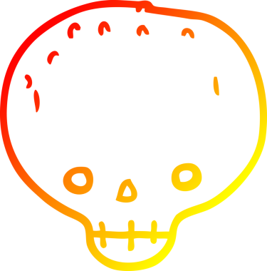 Bir insan tarafından çizilmiş bir karikatür kafatası çizimi