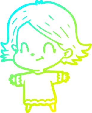 Bir insan tarafından çizilmiş soğuk gradyan çizgi çizimi.