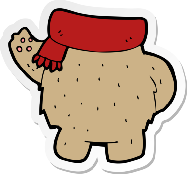 Bir insan tarafından çizilmiş oyuncak ayı vücudunun çıkartması.