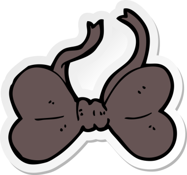 Bir insan tarafından çizilmiş karikatür papyonunun çıkartması.