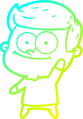 Bir insan tarafından çizilmiş mutlu bir adamın soğuk çizgi çizimi.