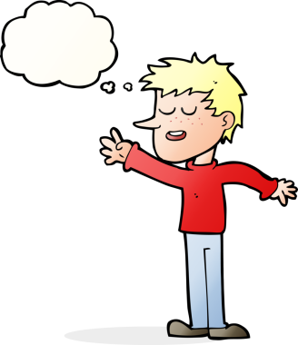 çizgi film mutlu adam bir insan tarafından çizilen düşünce baloncuğu ile ulaşır