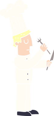 Bir insan tarafından çizilmiş çatal bıçaklı karalama şefi.